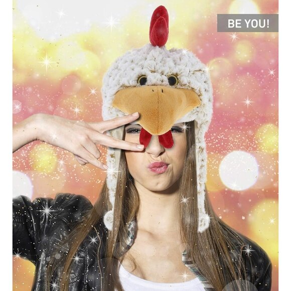 Plush Fleece Beanie with Ear Flaps Winter Hat for Kids Teens Adults Funny Costum - Picture 4 of 9